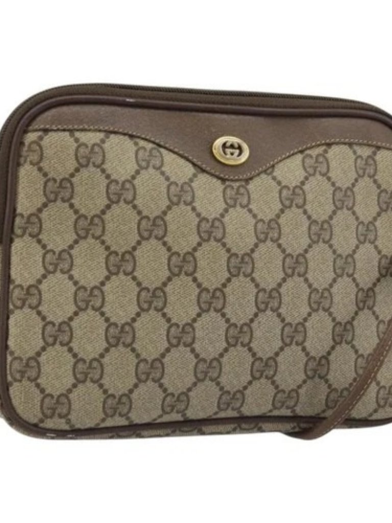 Gucci Gg Supreme Shoulder Bag Pvc Beige Gold 97 02 068 Auth Ka2990